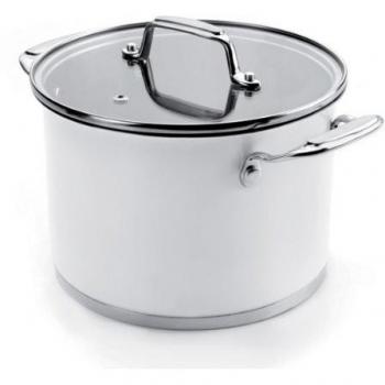 Olla de acero inoxidable 28 cm con tapa de cristal Lacor