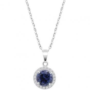 Collier Femme Oxyde Bleu Lotus Silver