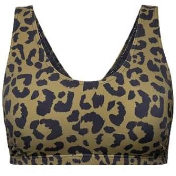 Studio Untold Plus Size Bikini-Top mit Softcups im Leo-Druck, V-Ausschnitt, Größe 54, braun