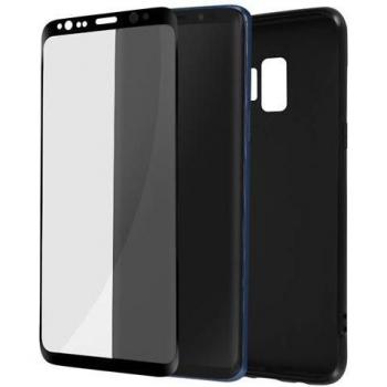 Funda Protectora Flexible Negra Samsung S9 con Cristal Templado