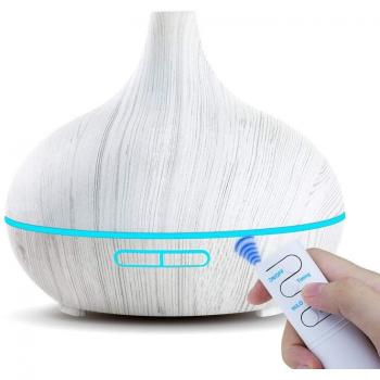 KBAYBO 550ml Ultrasonic Air Humidifier with White Wood Grain Design