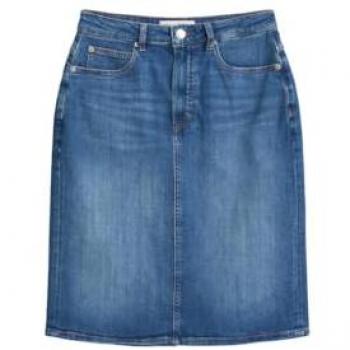 Marc O’Polo Knielanger Jeansrock Baumwoll-Mix Jeansblau Größe 28