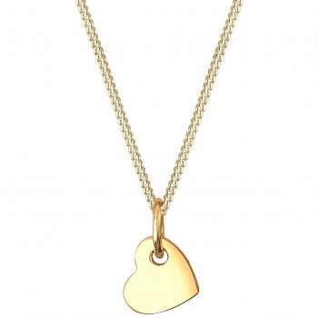 Romantische Elli Halskette für Damen mit Herz-Motiv in Gelbgold