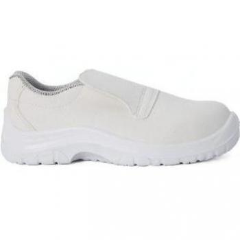 Chaussures de cuisine professionnelle blanc Cat S1, tige microfibre, semelle PU amovible et respirante