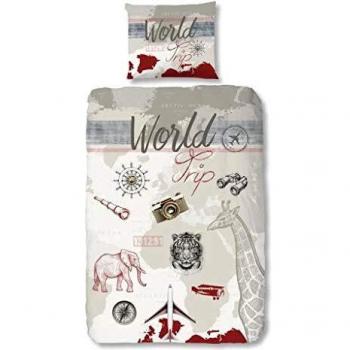 Housse de couette Good Morning World Trip 135x200 cm pour enfants