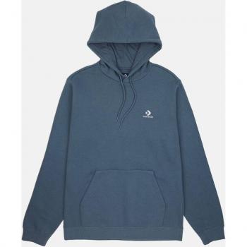 Kapuzensweatshirt CONVERSE EMBROIDERED STAR CHEVRON BRUSHED BACK FLEECE HOODIE, Herren, Gr. L, blau (newtral teal), angeraute Sweatware