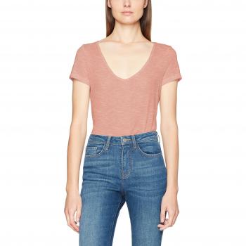 Camiseta ONLY Onlshiny S/s V-Neck Ess para Mujer, Rosa, Talla L