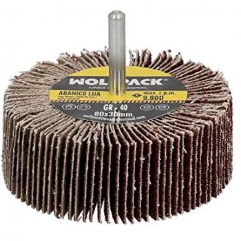 Wolfpack Abanico Lija Grano 40 80x30mm para Taladros/Atornilladores