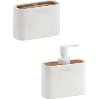 Accessoires de salle de bain Gedy Ninfea Blanc : porte-brosse et savon