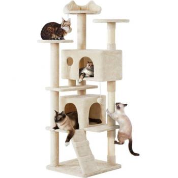 Árbol Rascador para Gatos de 178 cm Beige