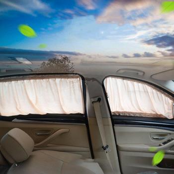 2 Pack Aluminum Shrinkable Sun Block Curtains for Cars