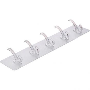 ClearWall 5‑Piece Adhesive Hangers