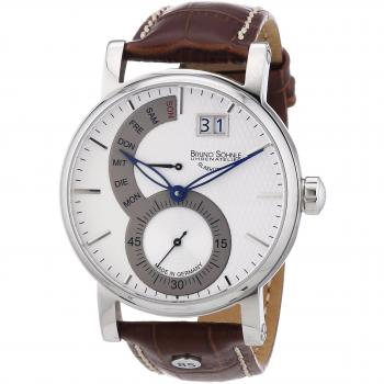 Bruno Söhnle Pesaro II Analog-Uhr, Quarz, Lederarmband, Edelstahlgehäuse