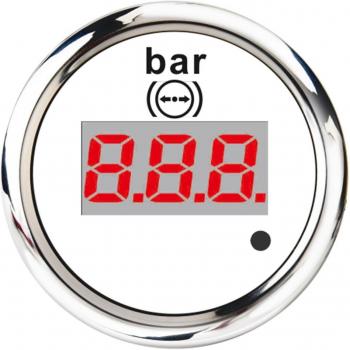 Manómetro digital 0-10 Bar con alarma, 52mm, acero inoxidable, impermeable IP67, 10-184ohm