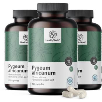 HealthyWorld® Pygeum 3X – 360 Cápsulas de Extracto de Ciruela Africana