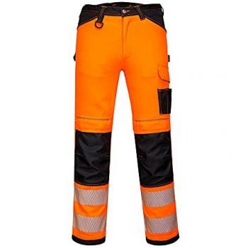 PW3 Hi-Vis Pantalone Lavoro Arancione Nero Corto M FR44 UK34