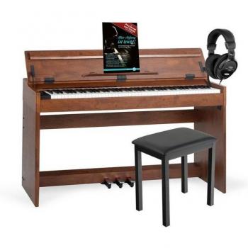 McGrey DP-18 WN piano numérique noyer mat avec banc et casque inclus