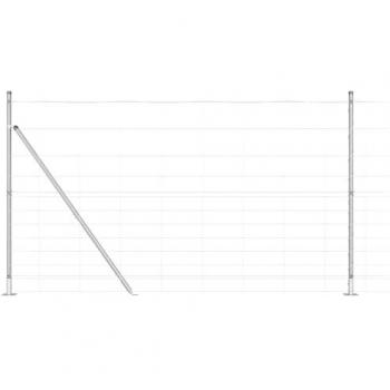 Fascia di recinzione campo argento 50x1,4 m acciaio zincato