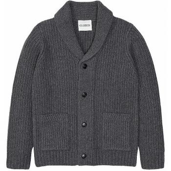 Grau gefalteter Cardigan für Herren, M