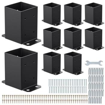 Wood Post Bracket Assembly – 4x4, Heavy Duty, 10 Pieces