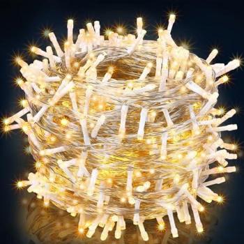 Catena di luci LED Natale 20m bianco caldo IP44