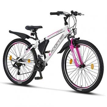 Cross Country Licorne 26 Semi Rigide Hydraulique 21 Vitesse – Couleurs Blanc/Rose