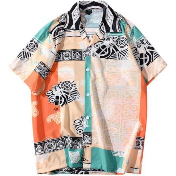 Camiseta Hawaiana Verano Hip Hop Hombre