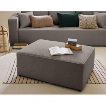 Pouf Topaze tissu bouclette taupe