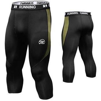 Atmungsaktive Laufleggings MEETWEE Herren 3/4 Schwarz