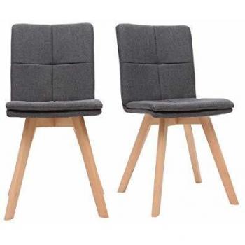 Sedia THEA scandinava tessuto grigio legno chiaro set di 2