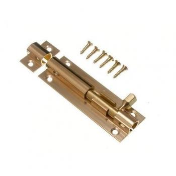 Brass Slide Lock Door Bolt 3 Inch with Screws