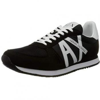 Zapatillas de Correr Retro Armani Exchange, Hombre, Negro (Black+White K489), 43 EU