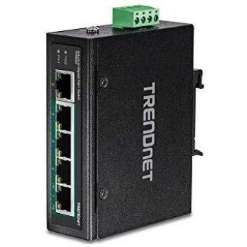 TrendNet TI-PG50 Switch Ethernet Industriale Non Gestito Gigabit (10/100/1000 MBit/s) con Supporto Power over Ethernet (PoE) Nero