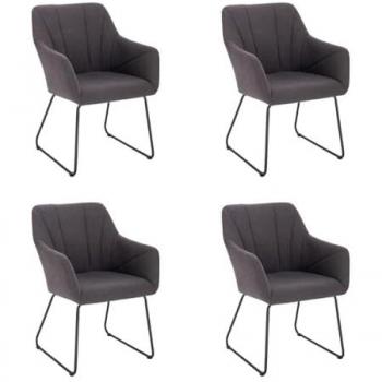 Paku Antracite – Sedia con Braccioli, Set 4