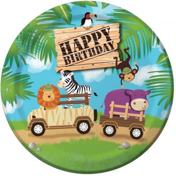 8‑teiliger Kreativ‑Safari-Pappteller – 22,2 cm – Farbvielfalt