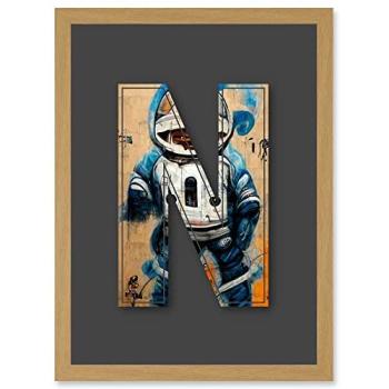 Alphabet N Graffiti Stencil Decor