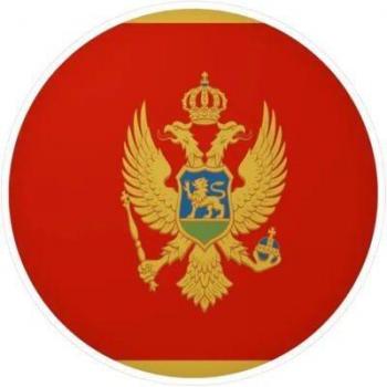 3 cm runde Stickermarke Montenegro – PVC – wasserbasierte Haftung – 1000 Stück