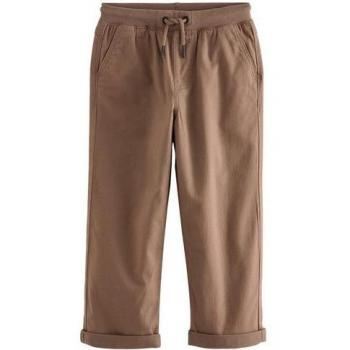 Kid's Next Tan Brown Rib-Waist Pull-On Trousers (3-16)