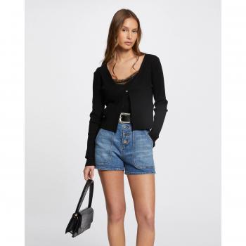 Morgan Damen Strickjacke 242-MIRZO Schwarz Regular Fit