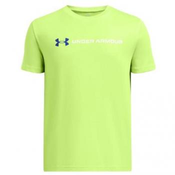 Under Armour Boys' Logo Wordmark Short Sleeve T-Shirt Green Size 8 Years