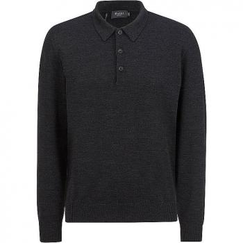 MAERZ München Schurwolle Polo-Pullover grau Größe 48