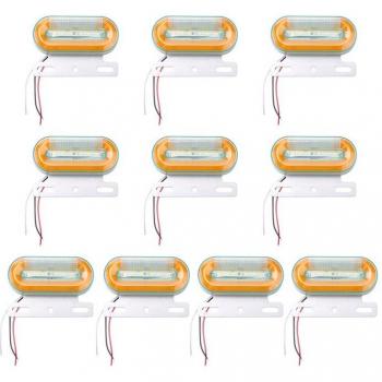 10Pcs 24V 12 LED Trailer Side Marker Light