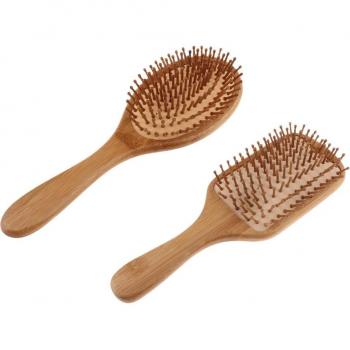 Square and Oval Bamboo Hairbrush