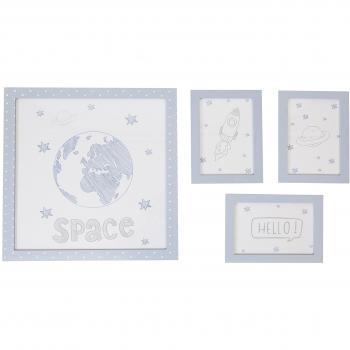 Set de 4 Marcos 38 x 1 x 40 cm Azul