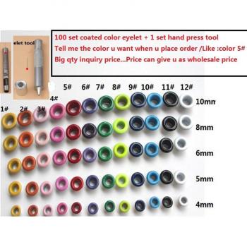 Painted Metal Eyelets with Press Tool