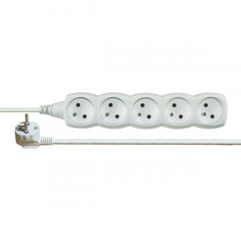 Emos Basico 250V 10A 1,5 m – Cavo di prolunga bianco – 5 prese con messa a terra (CEE 7/5)