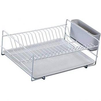 Sauvic Scolapiatti 89005 Bianco in plastica, piano unico, dimensione 38,5x25 cm