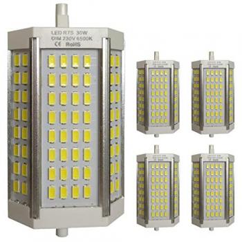 Bombilla LED R7s 30W 118mm 3000LM Regulable Pack de 5