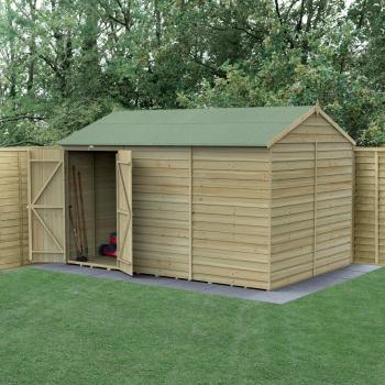 Life 12' x 8' Windowless Double Door Reverse Apex Shed