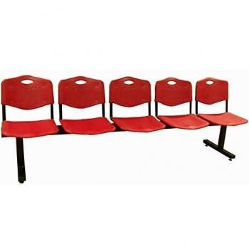 Banco Robledo 5 plazas PVC color rojo